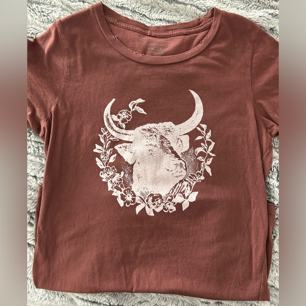 Tee Shirt With Steer Head